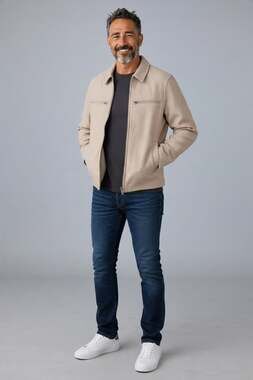 REISS Byker Double Pocket Short Jacket Size S NEW Camel Cream Tan $425 Zip